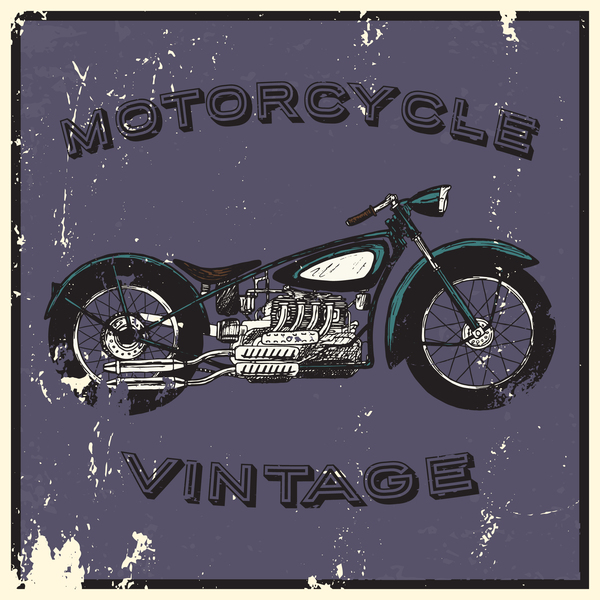 オートバイヴィンテージポスターベクトル背景01 モーターサイクル ポスター ビンテージ   