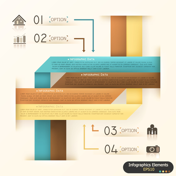 Origami options infographie Template Vector 08 origami options infographie   