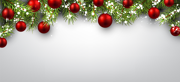 Roter Weihnachtsball mit Pinienzweig-Vektorkarte Zweig Weihnachten rot Kiefer Karte ball   