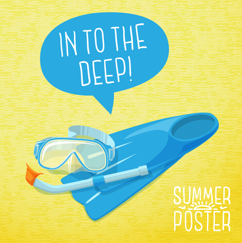 レトロな夏の広告ポスターベクトルセット02 広告 夏 レトロフォント ポスター   