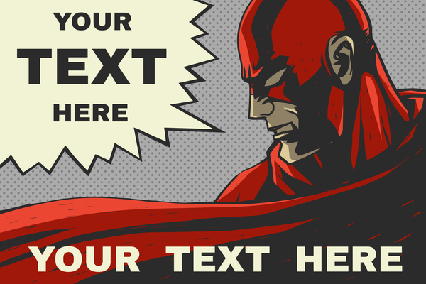Fond de dessin animé de super héros pour vous le vecteur de texte 01 vous super héros pour cartoon   