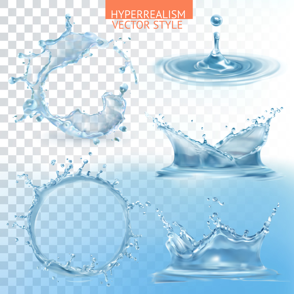 Illustration vectorielle transparente d’effet d’éclaboussure d’eau 10 transparent Effet éclaboussure eau   