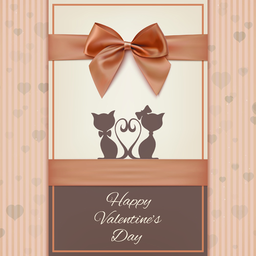 Valentinstag Karten mit kunstvollen Bogenvektor 03 Valentine ornate Karten Bogen   