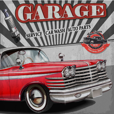 Vintage Car Plakat Grunge Style Vector 02 vintage poster grunge auto   