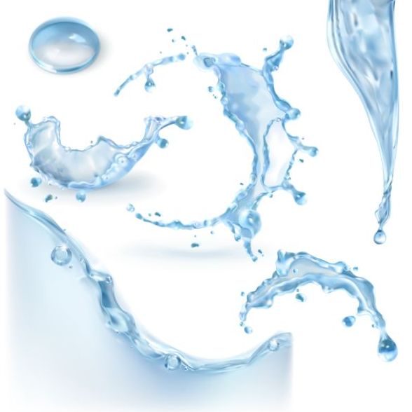 Wasserspritzer mit Transparenz-Vektor-Set 02 Wasser Transparenz splashing   