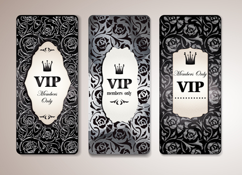 cartes VIP de luxe fleur vecteur 03 luxueux cartes carte VIP carte   