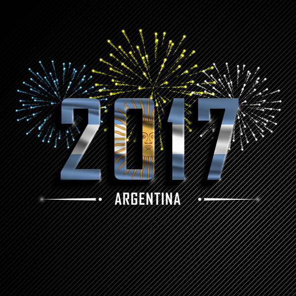 2017 Neujahr Argentinien Vektorhintergrund Neujahr Argentinien 2017   