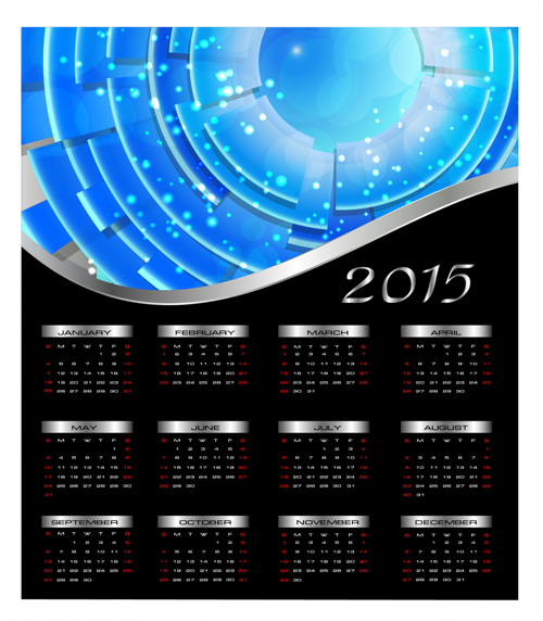 Abstrait 2015 calendrier vecteur illustration resume calendrier 2015   