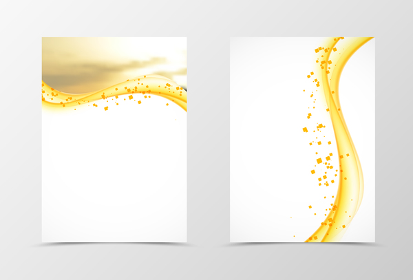 抽象的な金色の波状カバーイラストベクトル 波状 抽象的 ゴールデン カバー   