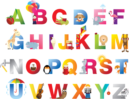 動物と赤ちゃんのアルファベットベクトル 赤ちゃん 動物 アルファベット   