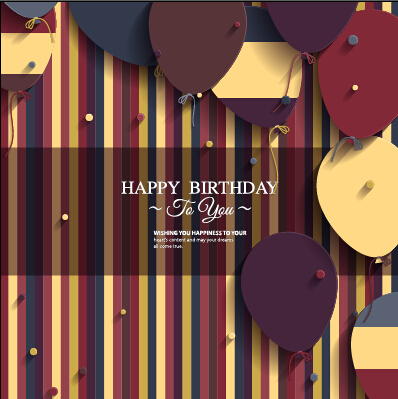 Luftballons und Konfetti glückliche Geburtstagskarte Vektor 03 Luftballons Kartenvektor Karte happy birthday Geburtstag ballon   