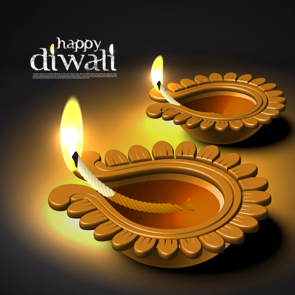 Beaux fonds Diwali heureux vecteur 01 heureux fond Diwali beau   