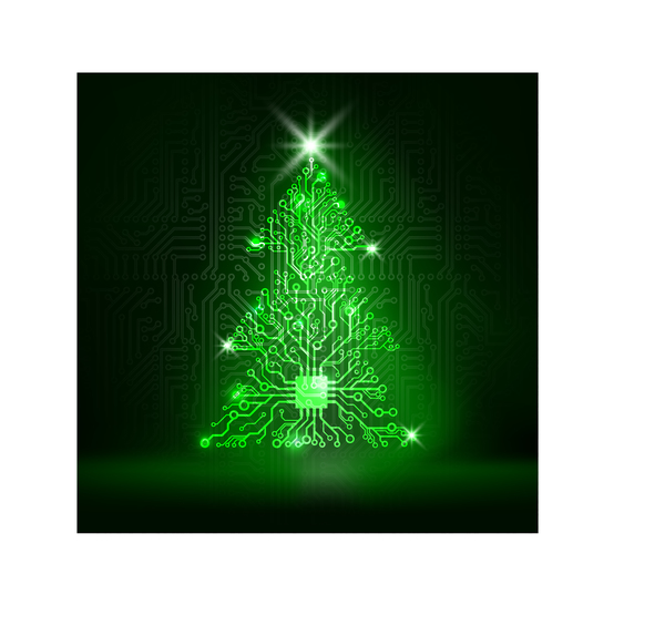 Carte de circuit imprimé avec vecteur d’arbre de Noël Noël Conseil circuit arbre   