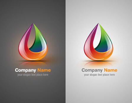 Logos de société abstraite colorée ensemble vecteur 05 logos logo Entreprise coloré Abstrait   