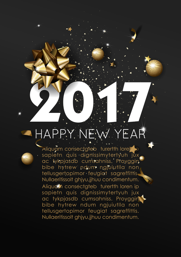 Dark styles Happy New Year 2017 affiche modèle vecteur 02 year styles poster new happy dark 2017   
