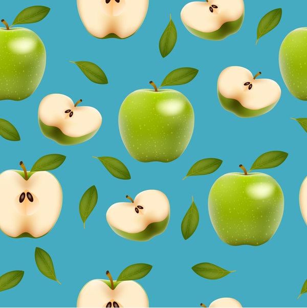 Pomme verte avec le modèle sans soudure de tranche de vecteur vert tranche sans soudure modèle apple   