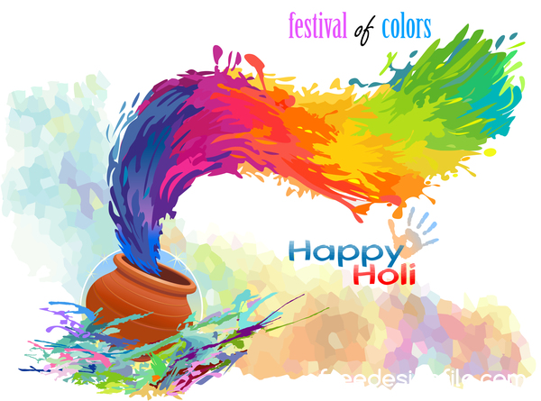 色の背景ベクトルとハッピーホーリーフェスティバル09 色 祭り 幸せ ホーリー   