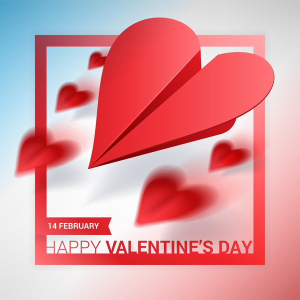 バレンタインデーカードベクトルを持つ心臓航空機06 航空機 日 心 バレンタイン カード   
