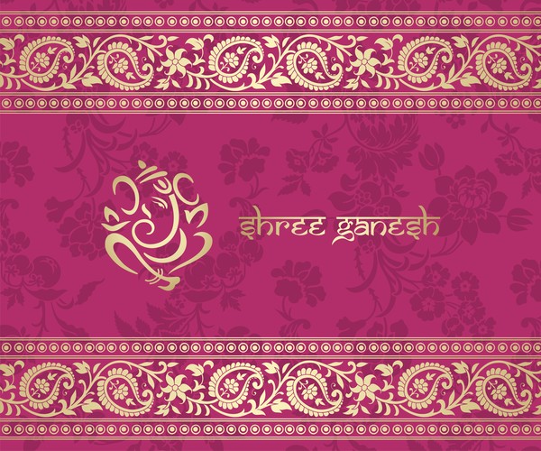 Indisches ethnisches Muster mit rosa Hintergründen Vektor 01 Rosa mustern indischer Ethnisch   