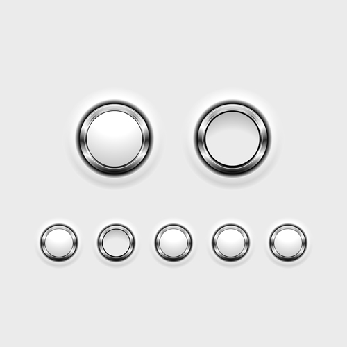 Metall-Web-Button kreisförmig Vektor web metal circular button   