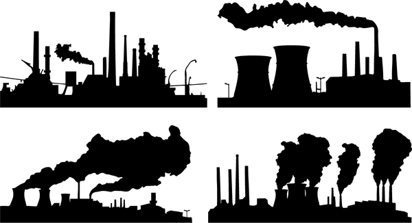 Öl-und Gasindustrie Silhouette Vektoren setzen 02 silhouette Öl Industrie gas   