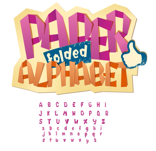 Papier faltet Alphabet-Vektor paper folped alphabet   
