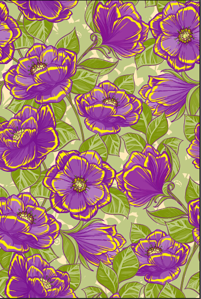 Violet avec motif sans soudure de vecteur de fleurs jaunes violet sans soudure motif jaune fleurs   