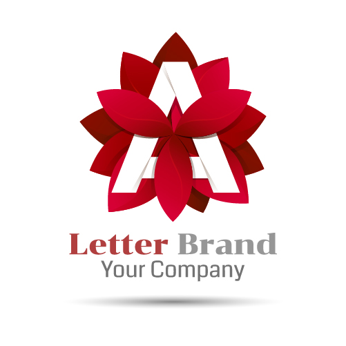 Red letter Marke Logo Design-Vektor rot Marke logo brief   