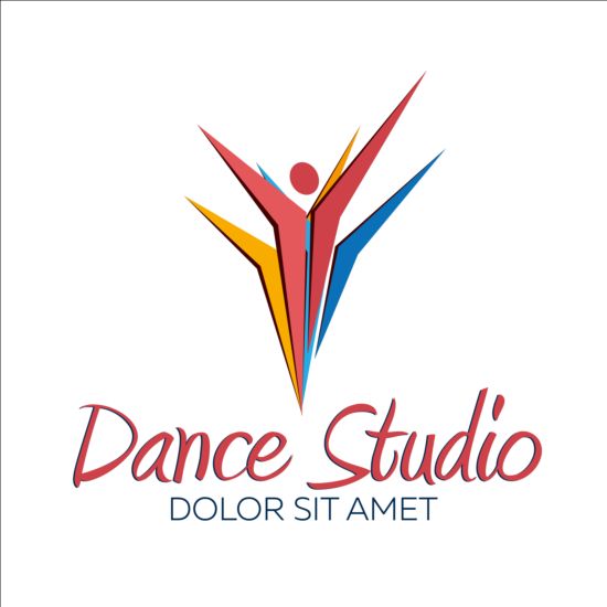 Ensemble de conception de logos de Studio de danse vecteur 05 studio logos danse   