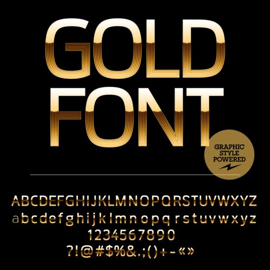 Brillant nombre d’or avec alphabets vecteur 05 nombre golden brillant alphabets   