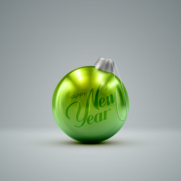 Brillant vert boule de Noël vecteur matériel 01 vert Noël brillant Boule   