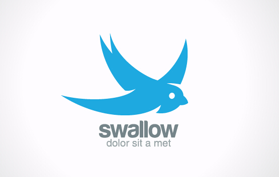 Einfache Schwalbe Logo-Design-Vektor schlucken logo einfach   