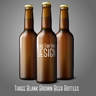 3つのブランクブラウンビールボトルベクター ボトル ブランク ビール 3   