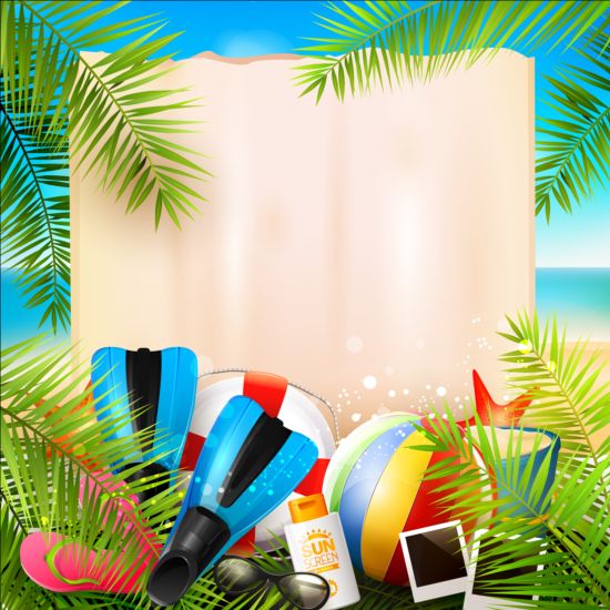 Tropisches Paradies Sommerurlaub und Papierhintergrund Vektor 04 Urlaub tropisch Sommer Paradies papier Hintergrund   