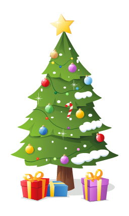 Arbre de Noël de vecteur avec la conception de cadeaux 05 Noël cadeaux arbre   