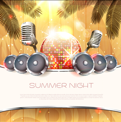 Vector Flyer Sommernachtsparty Design Material 10 Sommer party Nacht flyer   