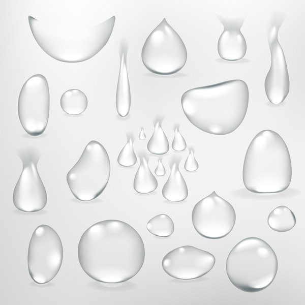 L’eau goutte formes vecteur illustration 02 formes eau drop   