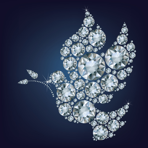 Hochglanzdiamanten Vogelvektormaterial Vogel glänzend Diamanten   