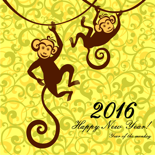 2016 le vecteur de conception nouvelle année singe 06 year new monkey 2016   