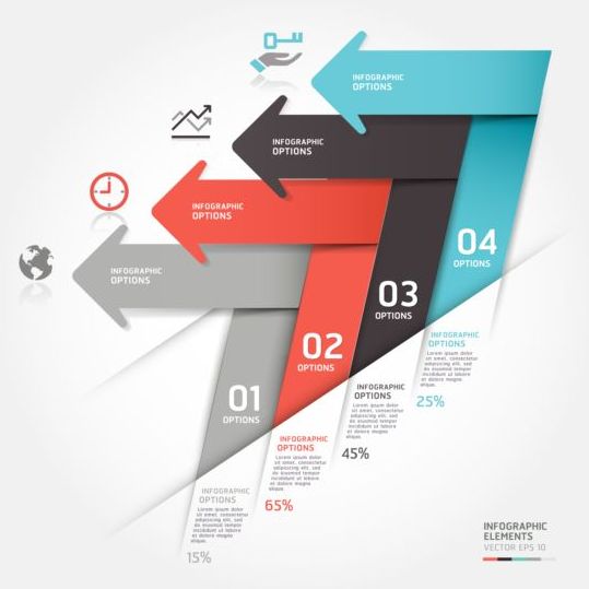 Flèche abstraite éléments infographics vecteur matériel 06 travail rôles Entreprise   