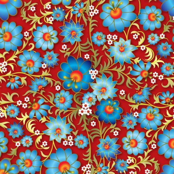 Belle fleur décor seamless pattern vecteurs 01 sans soudure motif fleur decor Belle   