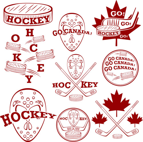Logos de Hockey Canada vecteur ensemble logos hockey Canada   