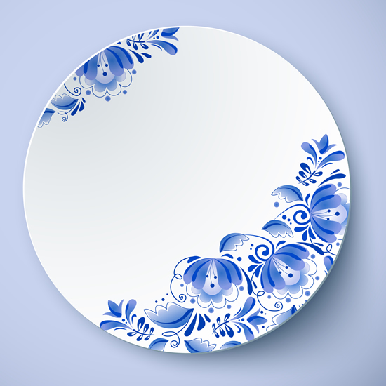 Chinesischer Stil blau und weiß Porzellan Vektor weiß Porzellan design Chinesisch Blau   