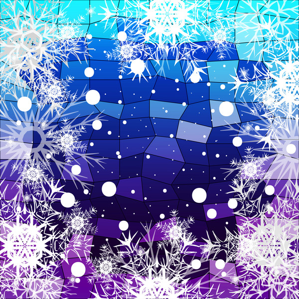Flocon de neige de Noël avec le vecteur brillant de fond de polygone 16 polygone Noël flocon de neige brillant   