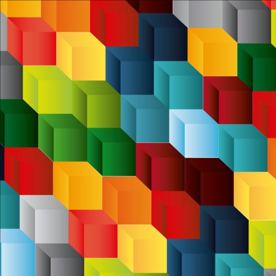 色付きルービックキューブパターンベクトル 色付き 立方体 ルービック パターン   