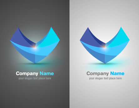 Logos de société abstraite colorée ensemble vecteur 04 logos logo Entreprise coloré Abstrait   