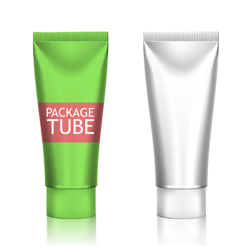 Emballages cosmétiques tube blanc vecteur 02 tube emballages cosmétiques blanc   