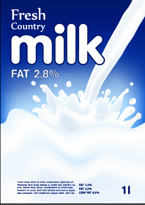 Affiche publicitaire lait créatif vecteurs 05 Publicité poster lait Créatif   