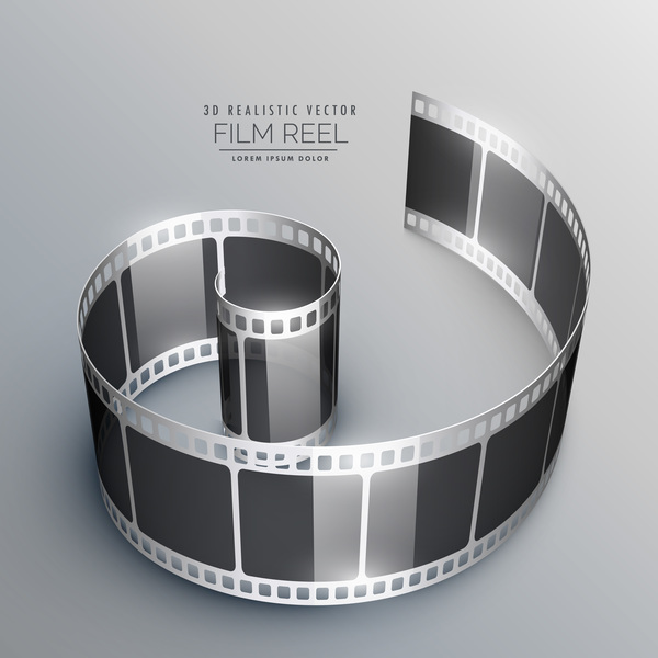 フィルムリール3D 現実的なベクトルの背景10 現実的な リール フィルム   