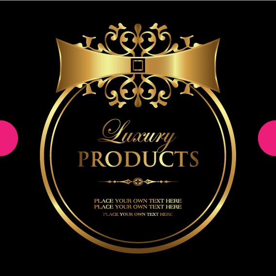 Luxusprodukte Gold-Etiketten Vektormaterial 06 Produkte Luxus gold Etiketten   